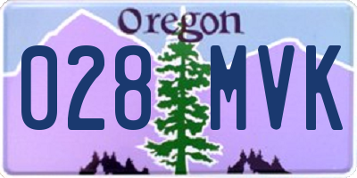 OR license plate 028MVK