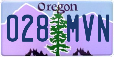 OR license plate 028MVN