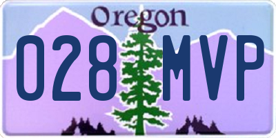 OR license plate 028MVP