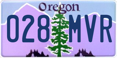 OR license plate 028MVR
