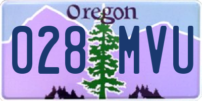 OR license plate 028MVU