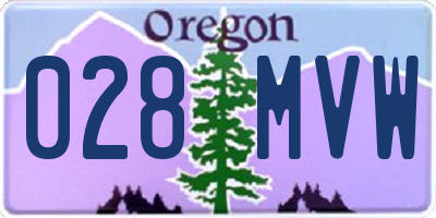 OR license plate 028MVW
