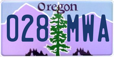 OR license plate 028MWA