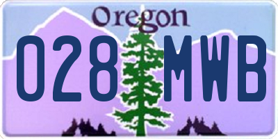 OR license plate 028MWB