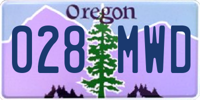 OR license plate 028MWD