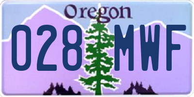 OR license plate 028MWF