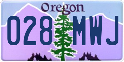 OR license plate 028MWJ