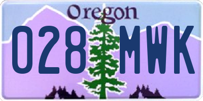 OR license plate 028MWK