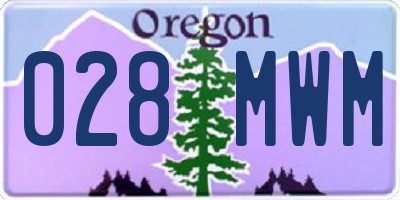 OR license plate 028MWM