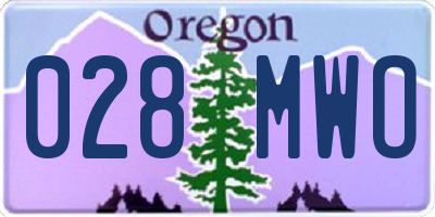 OR license plate 028MWO