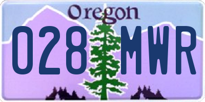 OR license plate 028MWR