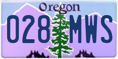 OR license plate 028MWS