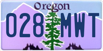 OR license plate 028MWT