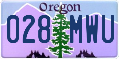 OR license plate 028MWU