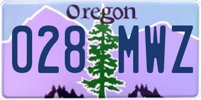 OR license plate 028MWZ