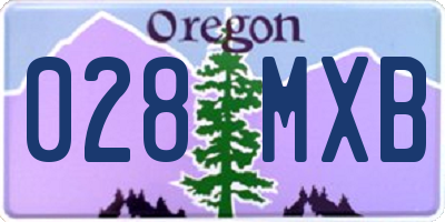 OR license plate 028MXB