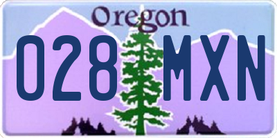 OR license plate 028MXN