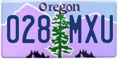 OR license plate 028MXU