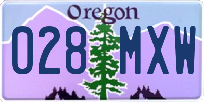 OR license plate 028MXW