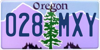 OR license plate 028MXY