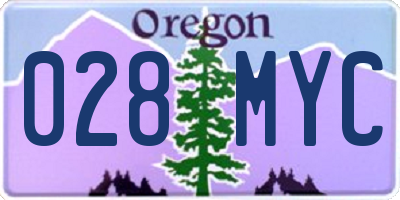 OR license plate 028MYC