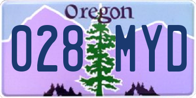 OR license plate 028MYD