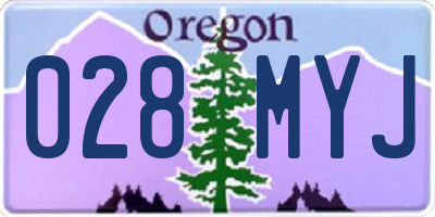 OR license plate 028MYJ