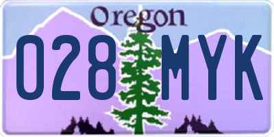 OR license plate 028MYK