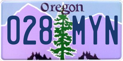 OR license plate 028MYN
