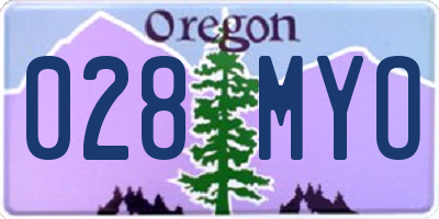 OR license plate 028MYO