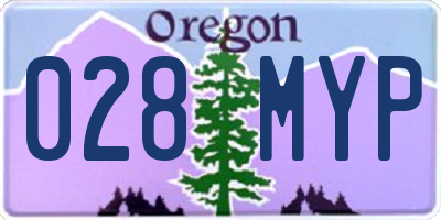 OR license plate 028MYP