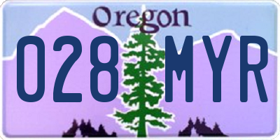 OR license plate 028MYR