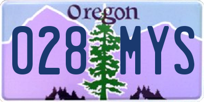 OR license plate 028MYS