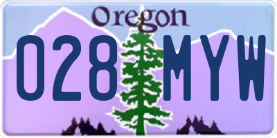 OR license plate 028MYW