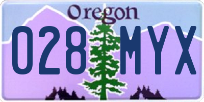 OR license plate 028MYX
