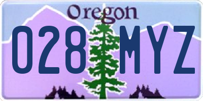 OR license plate 028MYZ