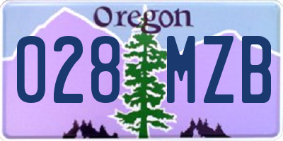 OR license plate 028MZB