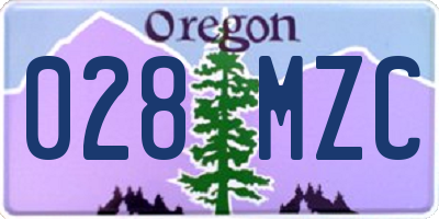 OR license plate 028MZC