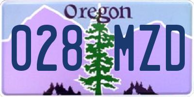 OR license plate 028MZD