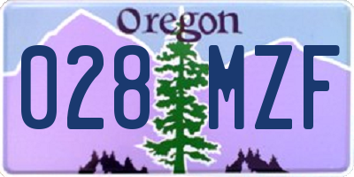 OR license plate 028MZF