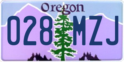 OR license plate 028MZJ