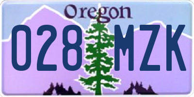 OR license plate 028MZK