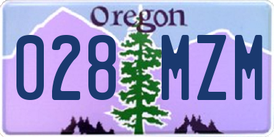 OR license plate 028MZM