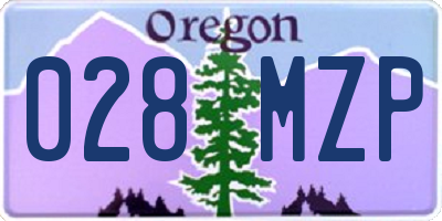 OR license plate 028MZP