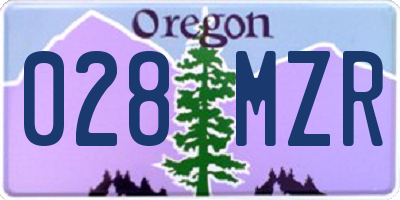 OR license plate 028MZR