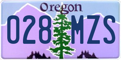 OR license plate 028MZS
