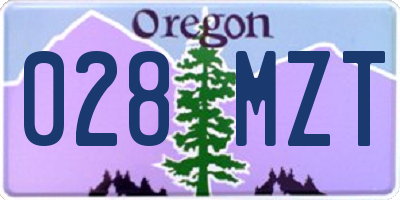 OR license plate 028MZT