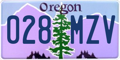 OR license plate 028MZV