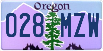 OR license plate 028MZW