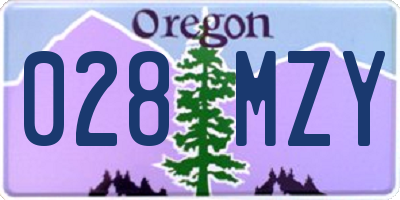 OR license plate 028MZY